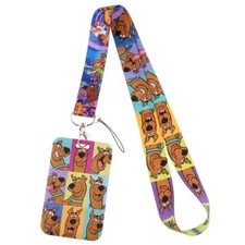 Scooby Doo Cartoon Dog Faces Grid Lanyard With ID Badge Holder