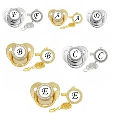 Personalised Baby Pacifier Clip with Name, Size 0-6 M Bling Pacifier Clip