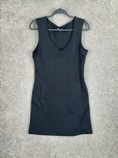 Gap Sleeveless Ponte Knit Sheath Dress Womens 12 Black V-Neck Pockets Stretch