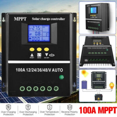 4000W 100A MPPT Solar Charge Controller USB 12V 24V 36V 48V PV Battery Regulator