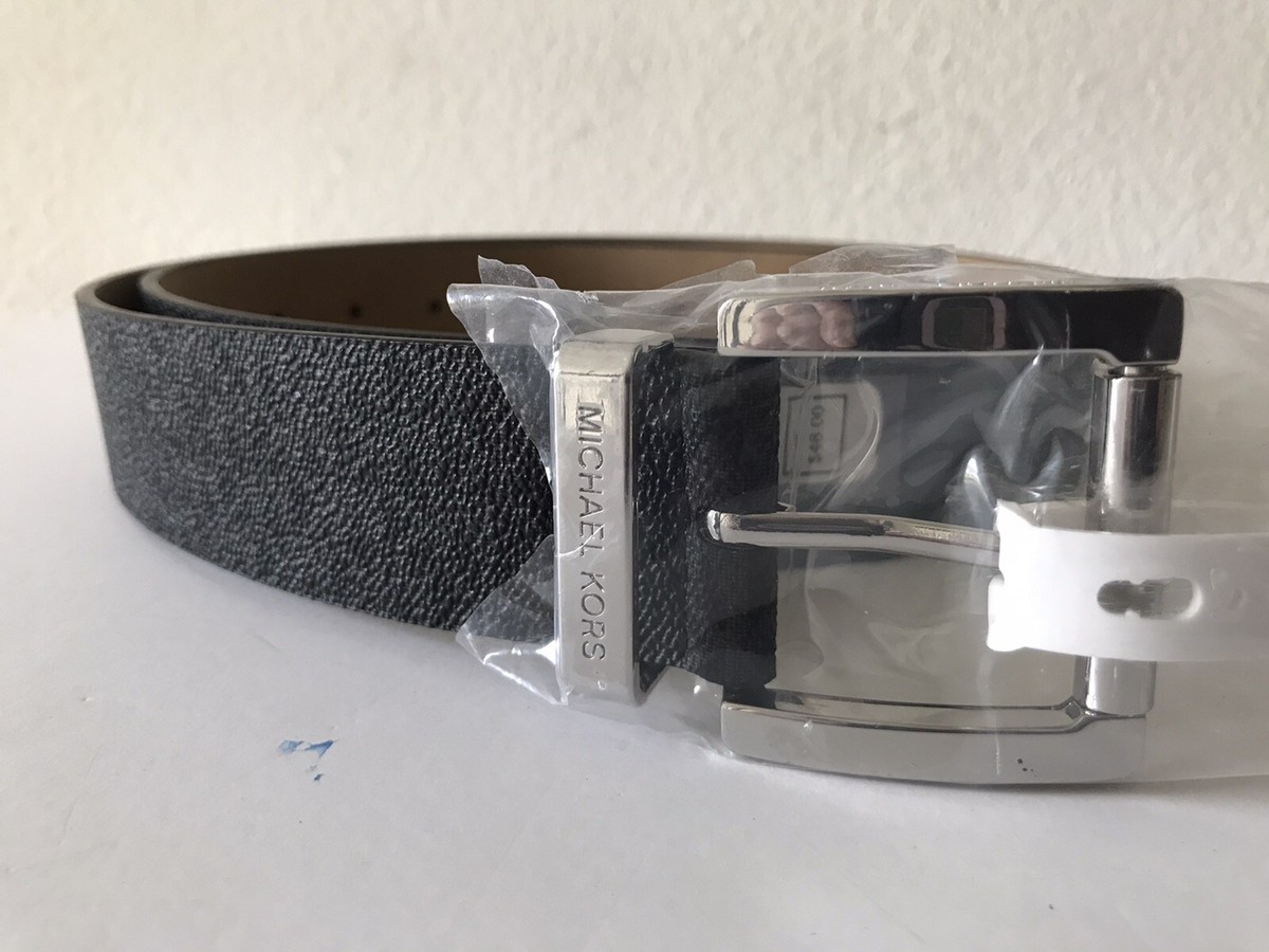 Michael Kors Belt Black With Printed MK Logo Silver Buckle  display picture 2