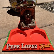 Portabotellas de tequila Pepe Lopez RARO Hecho en Michigan, EE. UU. Coleccionable De colección