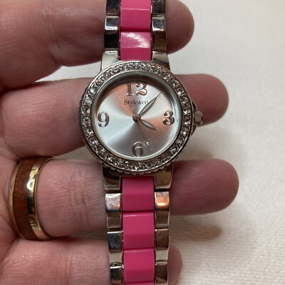 SUPER BLING Pink and Silver Watch Ice Star Elegant Women main image 3