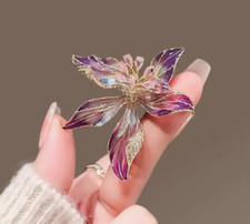 flower Pin Brooch Iris spring fashion jewelry FAST Free Ship 2 inch