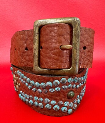 JOED authentic leather belt brown silver store brass buckle $_12.JPG?set_id=880000500F main image 2