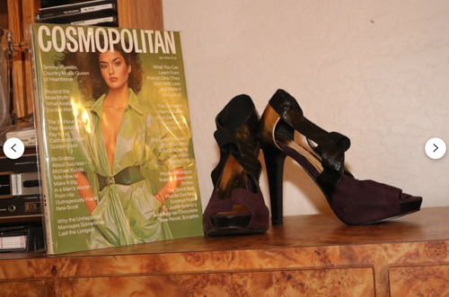 Janice Dickinson SIGNED High Heel PUMPS Size 8.5 COSMO Supermodel Magazine - Picture 4 of 6