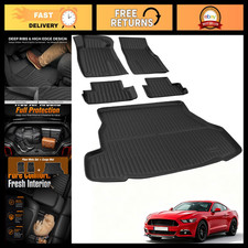 Custom Fit Car Floor Mats Trunk Liner For 2010-2014 Mustang 5pcs Tpe Protecti