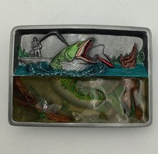 Angler Bergamot 1994 Bass Fishing V-76 Vintage Belt Buckle Made In USA