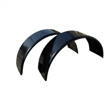 2-Pack Aluminum BLACK Round Smooth Trailer Cargo Fender 9" X 31" X 15"