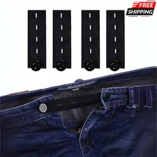 4x Elastic Button Extenders For Jeans Waistband Expander Pants Waist Extension