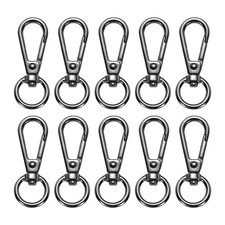 Swivel Lobster Clasps 10PCS Push Gate Snap Hooks Metal Trigger Clip, Black