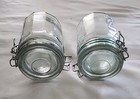 2 Vintage 5-3/4” Tall 12 Panel Glass Clear Glass Jar with Wire Bail and Gasket — photo 6