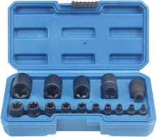 15pc External Torx Plus Socket Set 6 Point EP EP4, EP5, EP6, One Size 