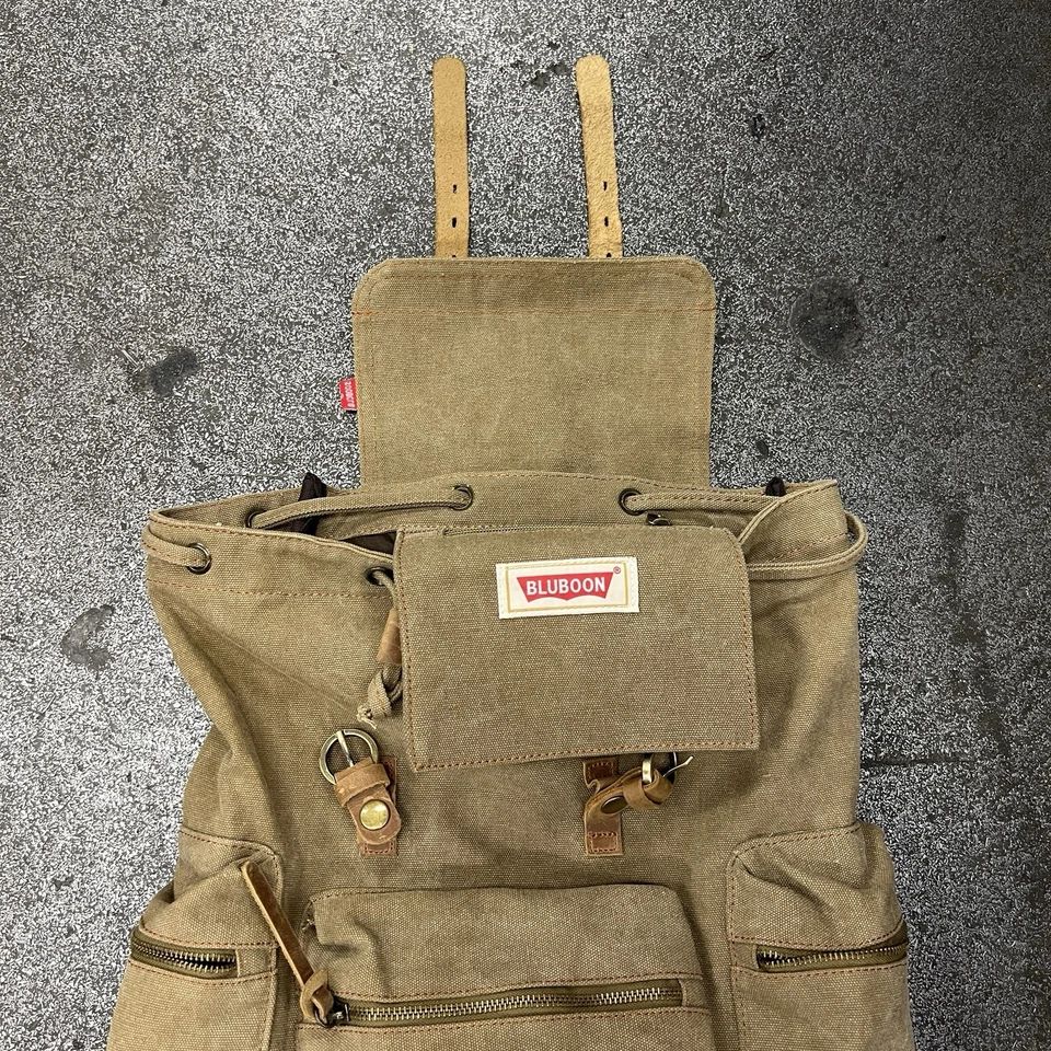 Bolso para libros informal de cuero de aspecto vintage BLUBOON correas de cuero de gamuza Foto 2 de 4