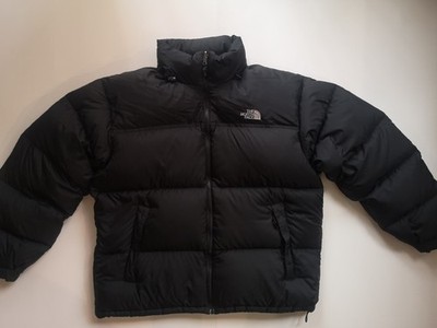 VTG The North Face 1996 Retro Nuptse 700 Down Puffer Jacket Glossy Black Mens XL
