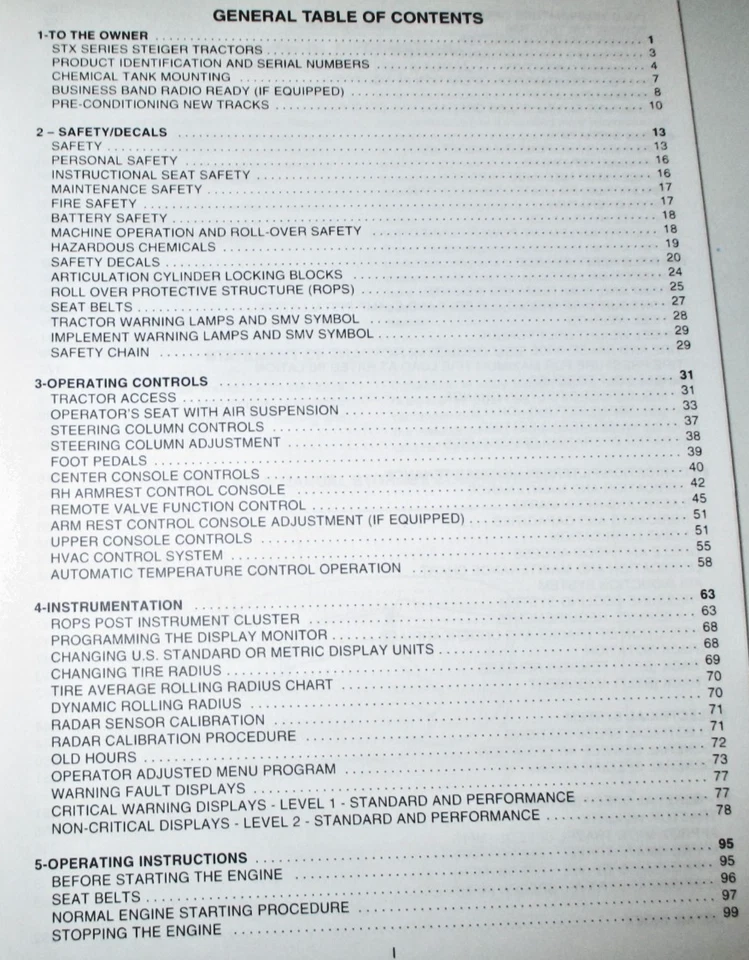 Case IH Steiger STX380 STX430 STX480 STX530 Tractor Operators Manual 1-06 OEM! - Image 2 of 4