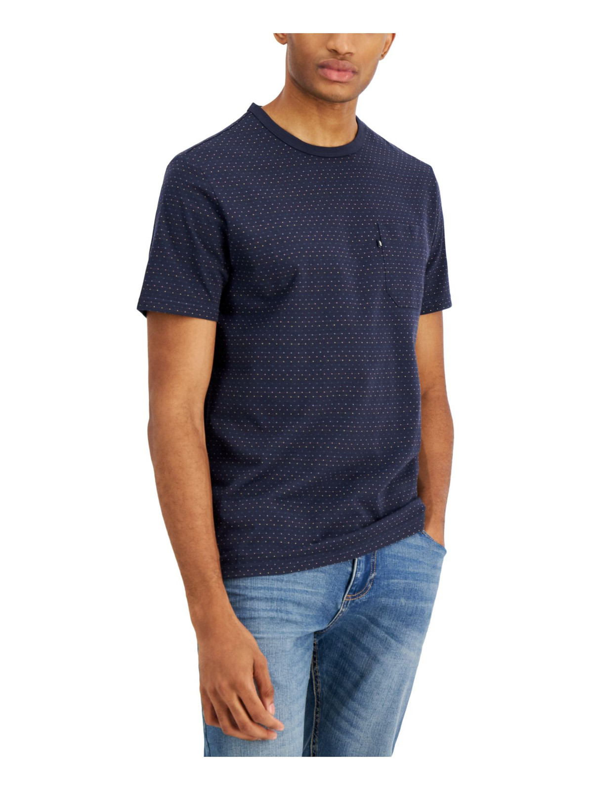 Легкая эластичная футболка классического покроя с карманами Pacino Navy Mens JUNK FOOD 2XL