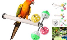Stand Perch Toy with Rotating Balls for Birds, Parakeets, Budgies, 1 Pcs
