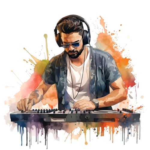 DJ Music Disco Mixing Deck Self Adhesive Vinyl Sticker