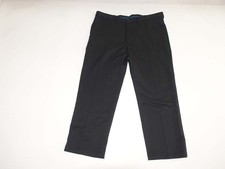 Haggar Men's Cool 18 Classic Fit Pants 42 x 30 NWT Black Flat Front Flex Waist