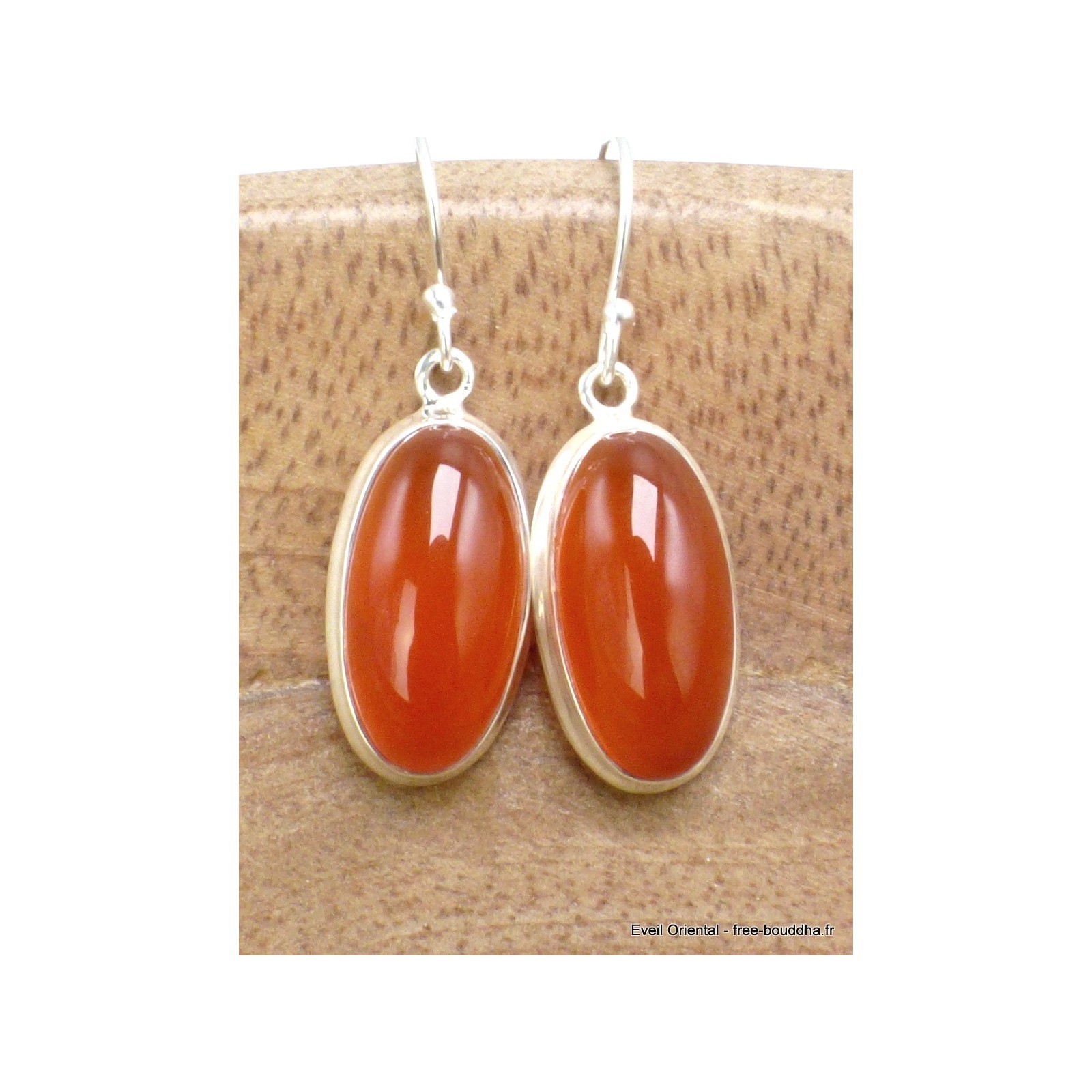 Boucles d'oreilles Cornaline ovales YM58 pour illuminer vos tenues de bureau
