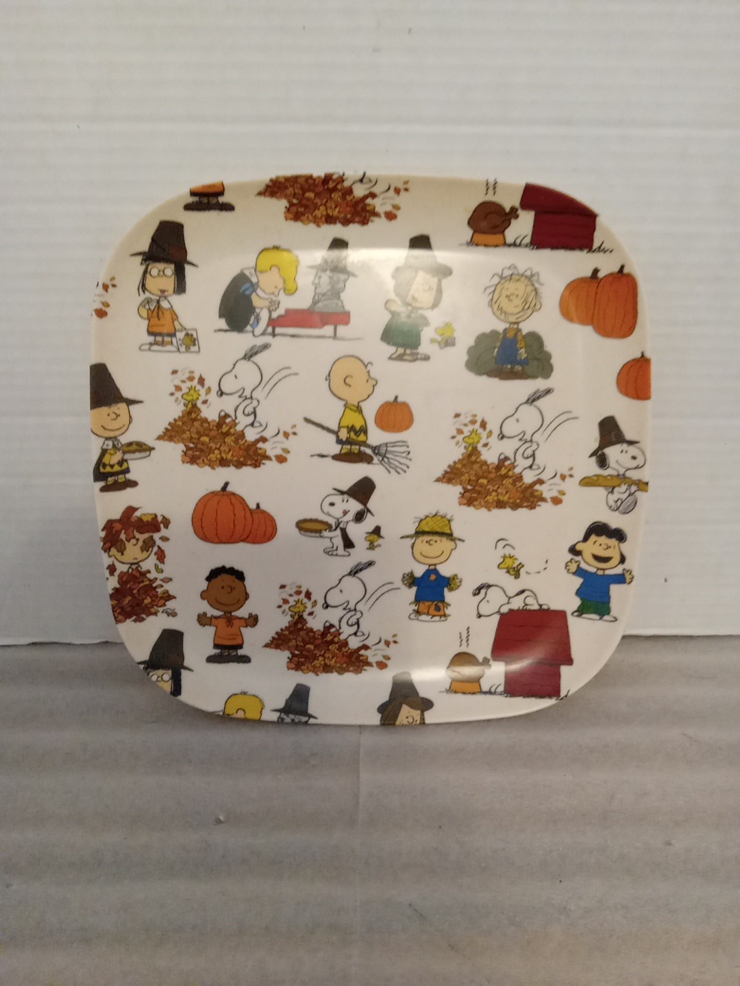 Peanuts Thanksgiving 10x10 Melamine Square Plate