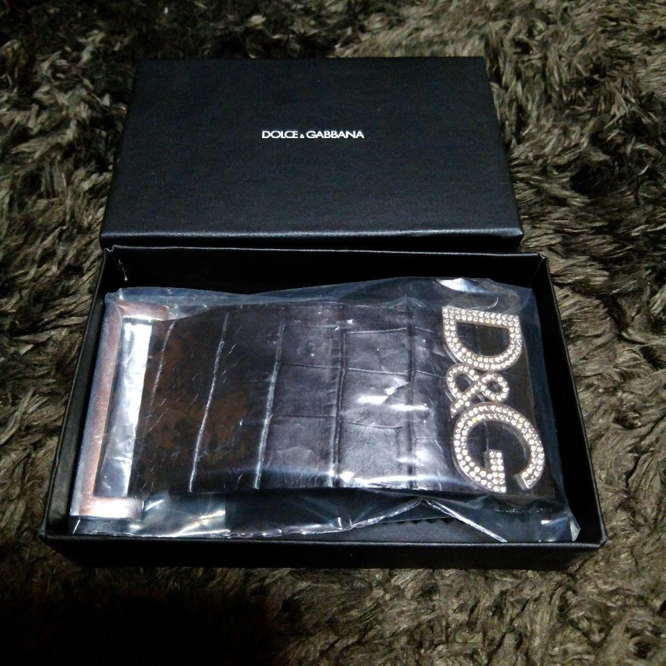 DOLCE&GABBANA CUERO DG LOGO PIEDRA BRAZALETE D&G Usado De Japón Foto 4 de 4