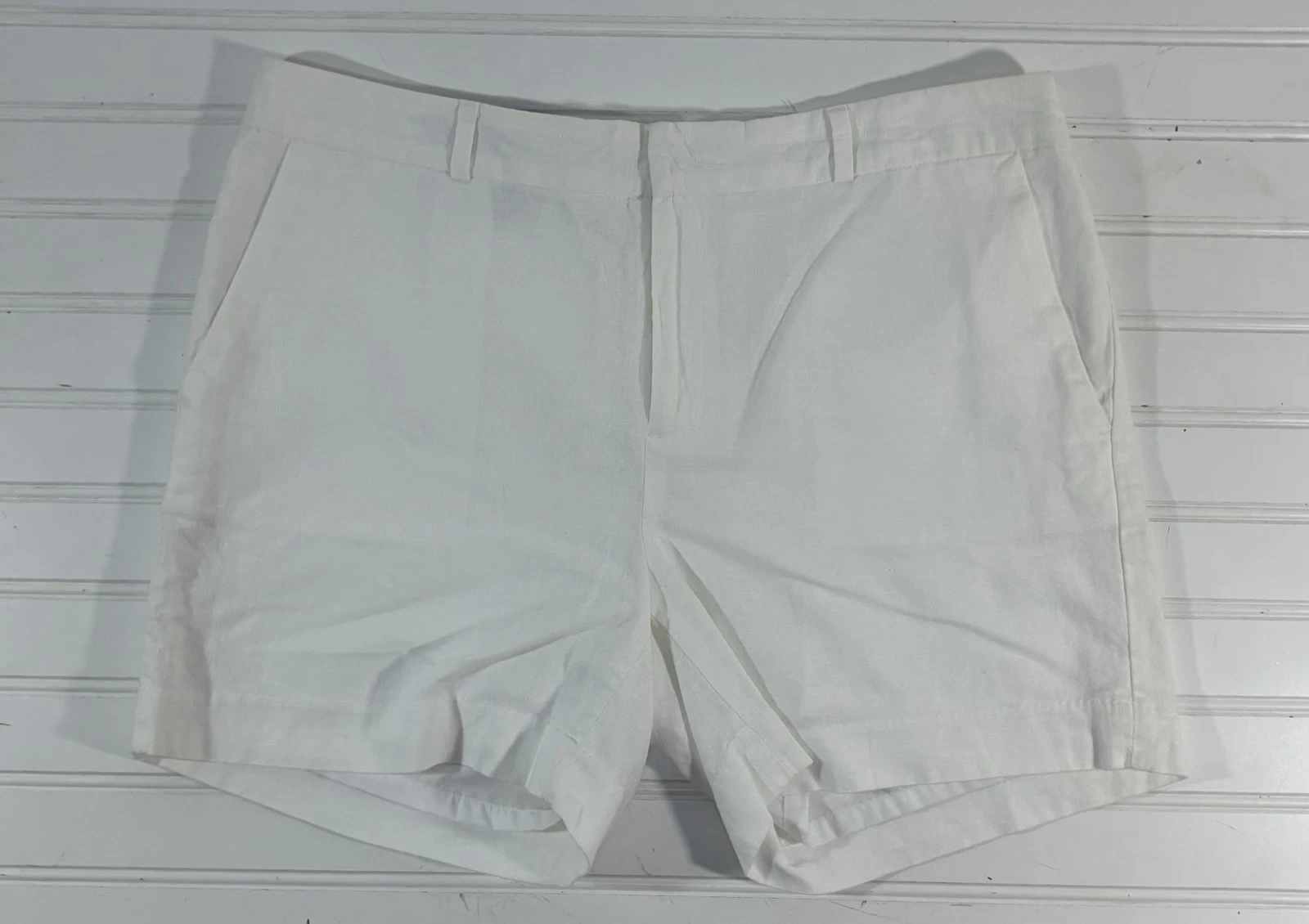 Banana Republic Factory 5” Inch Shorts Linen White Womens Size 8 High Rise New
