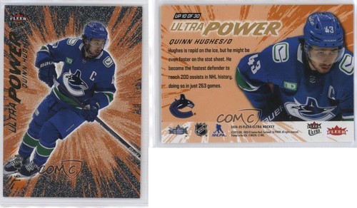 2024-25 Upper Deck Fleer Ultra Power Orange 151/199 Quinn Hughes #UP10OF30 0nr3 - Picture 3 of 3