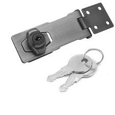 4 Inch Keyed Hasp Locks, Keyed Alike Twist Knob Keyed Locking Hasp, Metal Cat...