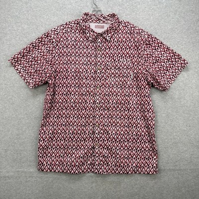 Columbia PFG Shirt Mens Large Red Super Slack Tide Fishing Omni Shade Camp Loop