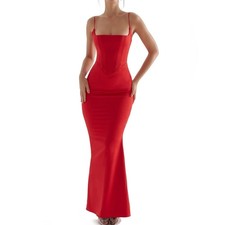 House cb Red Olivette Corset Formal Maxi Dress Size S