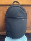 Black Fabric Laptop Backpack Solid Color Pattern Durable Travel School Bag Case