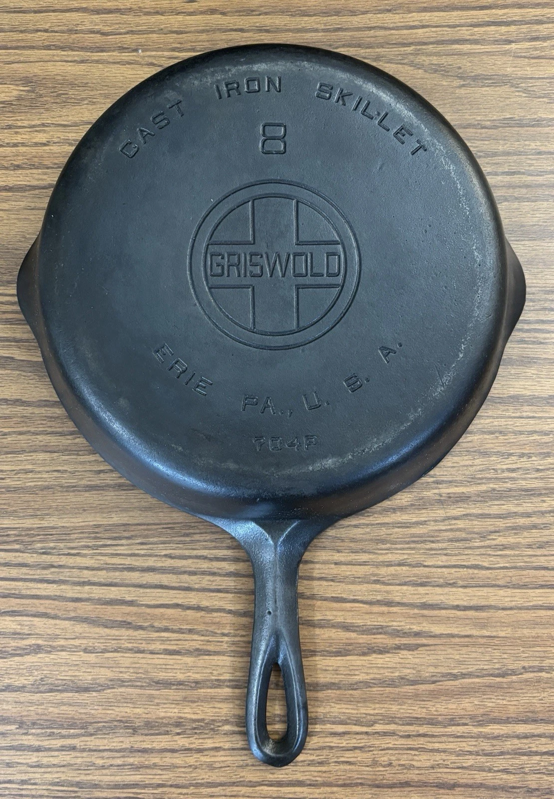 Griswold Cast Iron Skillet #704P Large Block Logo Erie PA Cookware Flat
Opens in a new window or