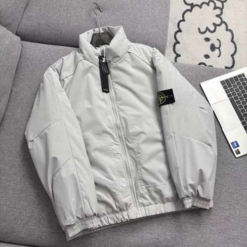 Stone Island Lightweight Zip Jacket Light White Men's Size L Compass Badge image 3