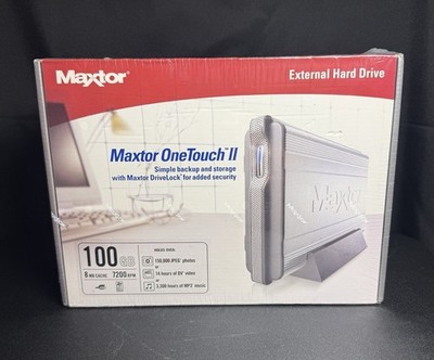 MAXTOR ONETOUCH II External Hard Drive 100 GB 7200 RPM New Factory Sealed!