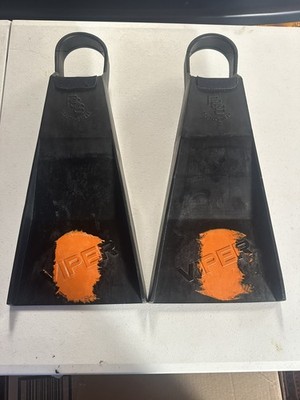 PSS South-Swell Viper Fins Open Heel Bodyboard Surfing XL 11-13 Black / Orange