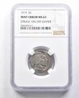 1919 Indian Head Buffalo Nickel Mint Error MS63 Struck 10% Off Center NGC a6389