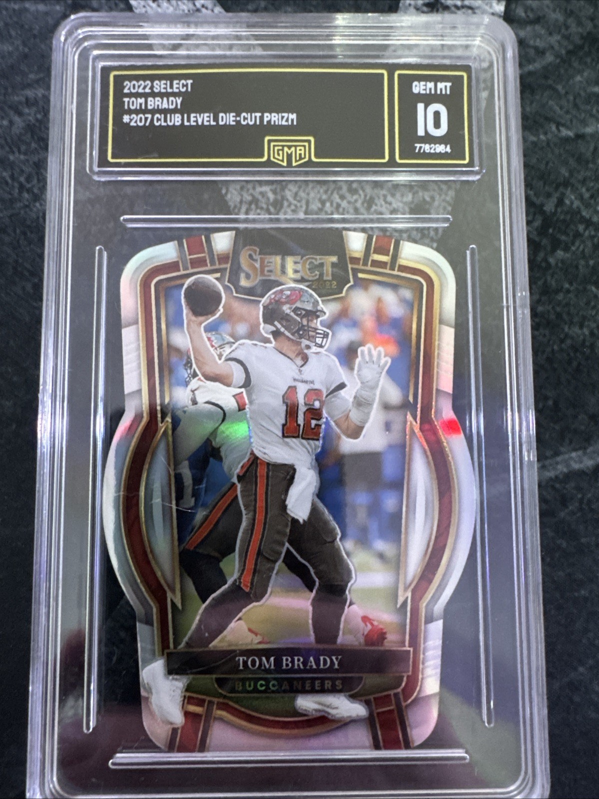 2022 Panini Select - Club Level Tom Brady #207 Silver Prizm Die-Cut