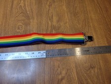 Adjustable Rainbow suspenders Elastic 70's 80's Vintage Festival 2" W 46"L Pride
