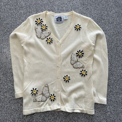 Storybook Knits Sweater Cardigan Womens XS  w/ Tank Vintage 90 s Butterfly