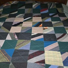 Vintage Handmade 40's-50's Crazy Quilt Patchwork Quilt Blanket 86"x70"
