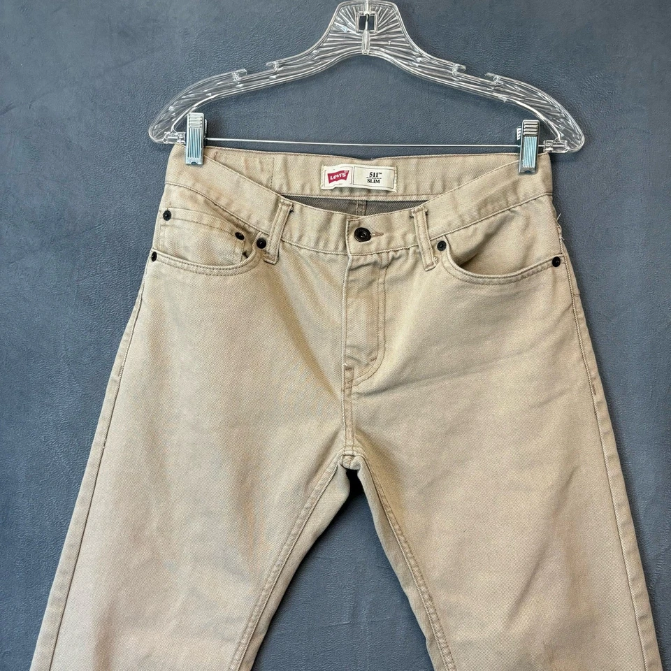 Levis 511 Slim Jeans Kids 18 Regular 29x29 Tan Army Preppy Academia Skater Surf - Image 3 of 4
