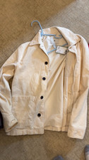 H&M Cream Corduroy Button Up Jacket Coat Chor...