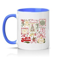 Merry Christmas Tis The Season Unisex 11oz Ceramic Mug Retro Festive Christmas
