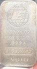 1 Troy Ounce Silver Bar Engelhard Short E, 1981 Serial FA. Nice