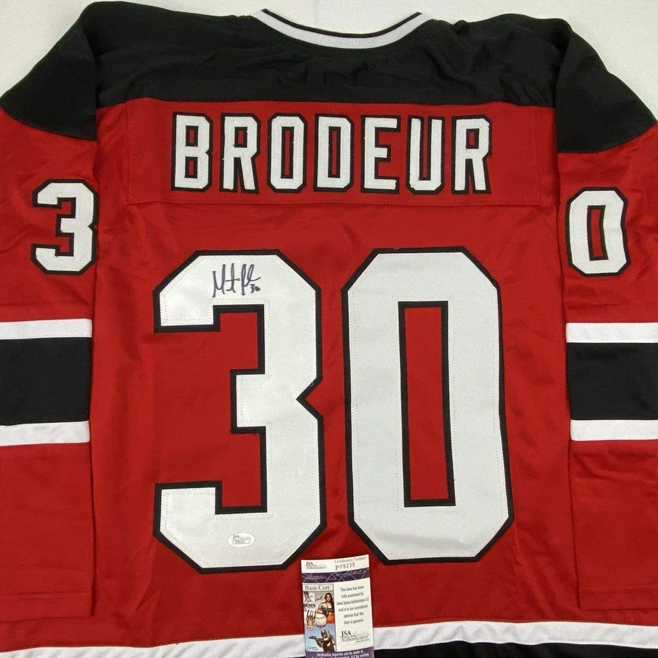 Футболка с автографом/подписью MARTIN MARTY BRODEUR New Jersey красная хоккейная сертификат подлинности JSA - Изображение 2 из 4