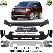 Front Bumper Cover Primed & Fog Lights For 20...