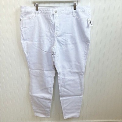 Old Navy Calla Lilly White High Waisted Rockstar Super Skinny Jeans Plus Size 22