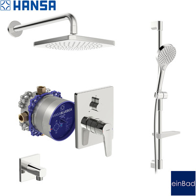 Hansa Polo Regendusche Unterputz Duschsystem Kopfbrause Bluebox Viva Duschset